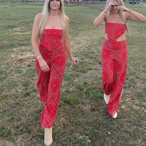 Red Bandana Print Set